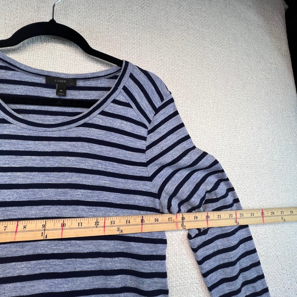 J. Crew Striped T‎ Shirt Dress Womens Medium Blue Gray Casual Knee Length - Picture 5 of 12